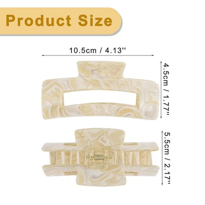 VOCOSTE Hair Claw Clips, 4" Large for Thick Hair, Beige | Strong Non-Slip Hold, Half Ups, Acetic Acid Hair Clips for Durability, Secure Chic Daily Styles - color: Beige