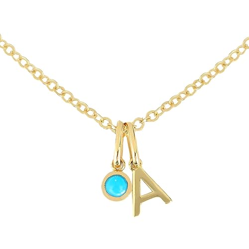 14k Gold Letter Birthstone Charm Necklace/Plain Gold Letter Pendant/Diamond Letter Pendant/Personalized Customized Dainty Gold Necklace Gift for Women