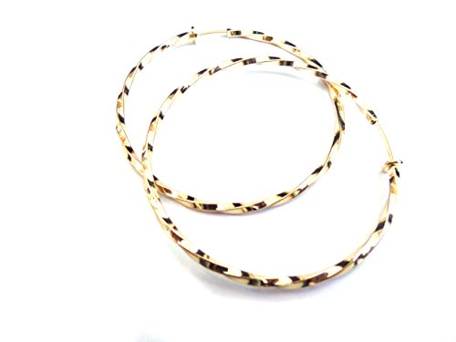 Clip-on Earrings Gold or Silver Tone Hoop Earrings Twisted Hoops 1.5 inch Non Pierced - color: Gold