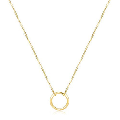 Fettero Pendant Necklace Gold Choker Layered Coin Open Karma Circle Full New Crescent Moon 14K Gold Plated Simple Dainty Necklaces for Women Jewelry Gift - style: Karma Circle Gold
