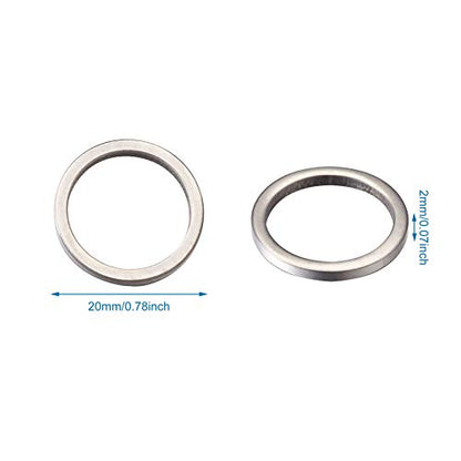 30Pcs Round Link Rings Hollow Circle Frames Stainless Steel Circle Pendant Metal Linking Connectors Ring Hollow Pendant Connectors Charm for Earrings Bracelet Necklace Jewelry Making - color: Antique Silver - Round