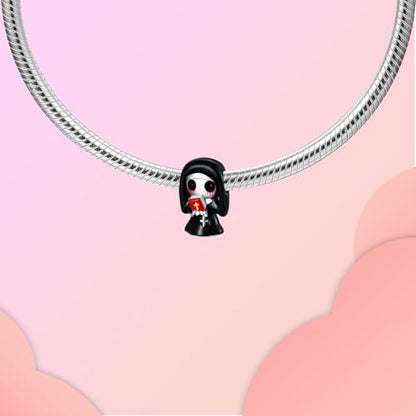 Family Love Mother Daughter Grandma Charm 925 Sterling Silver fits Bracelets Necklace Pendant Bead Charms Jewelry Gift for Women Family Friends - color: Halloween Ghost Nun Charm