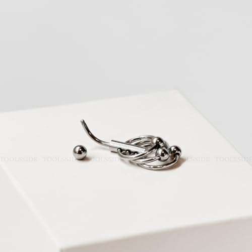 VCH Piercing Jewelry with Three Rings Stainless Steel Belly Button Ring | Navel Piercing, Jewelry Belly Rings for Women, 14G Belly Button Piercing