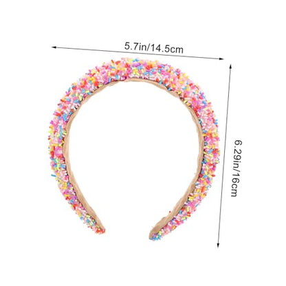 Women Headband Padded Wide Headband Face Care Accessory Hair Band Reusable Portable Comfortable Wide Edge Fashion Headwear for Daily Parties Weddings Jeweled Hairband for Women