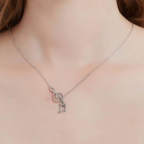 BERRICLE Sterling Silver Lariat Necklace for Women - Celestial Charm, Infinity Cross, Melody Note, Teardrop Styles - style: Melody Note