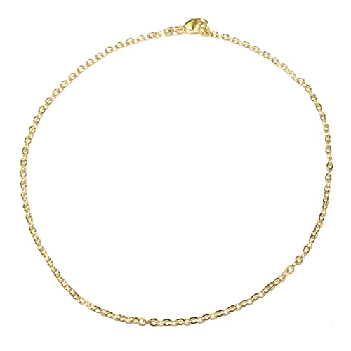 10 Inch Minimalist Anklet Plated Gold Fine Link Stainless Steel Chain Stylish Cable Style Ankle Bracelet Gift Boxed