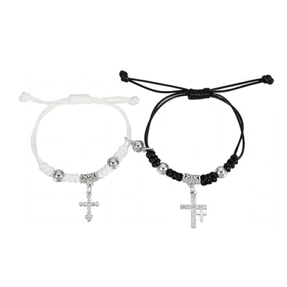 Matching Bracelets for Girlfriend Boyfriend, Couples Bracelets for Her Him, Matching Bracelet for Couples, Friendship Bracelets for Best Friends, Christmas Birthday Valentines Gifts for Women Men - style: Cross