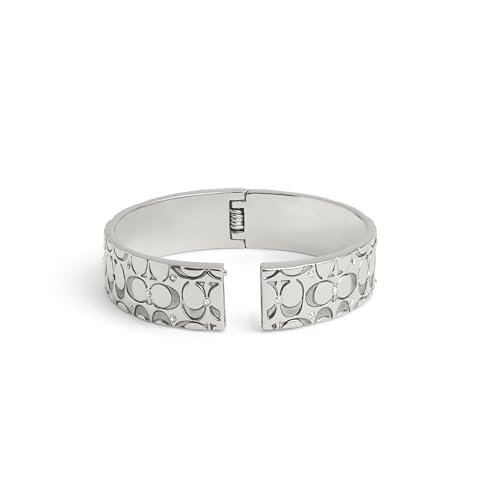 Coach Women's Signature Quilted Bangle Bracelet - color: Silver