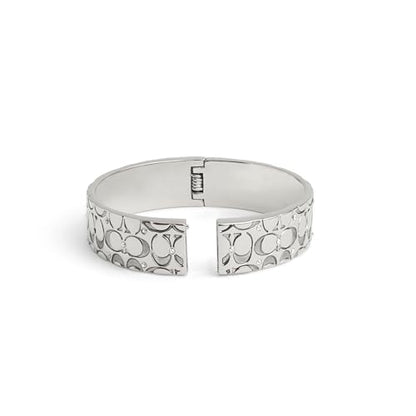 Coach Women's Signature Quilted Bangle Bracelet - color: Silver