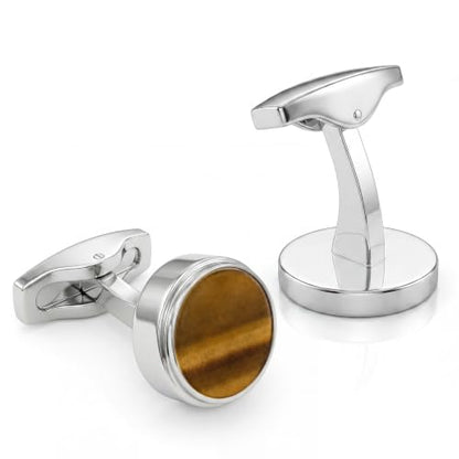 Cufflinks for Men, Stainless Steel Tuxedo Cuff Links Classic | Stainless Steel, 0.5 inch Lead-Free and Nickel-Free, groom Wedding Business Party, Gift for boyfriend Husband father - color: Yellow