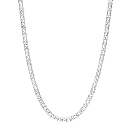Monily Silver Chain for Men Stainless Steel Curb Chain Necklace Women - size: 22 Inches, style: 4 mm wide