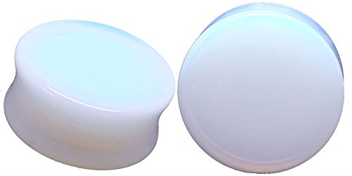 Opalite Organic Stone Ear Plugs Gauges Sold in Pairs - style: 8mm-0 gauge