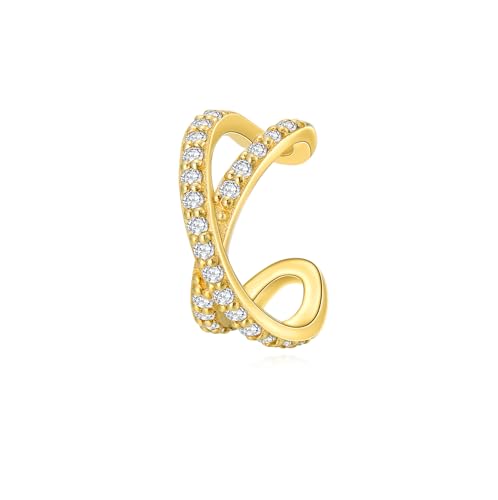 Solid 14K Gold Ear Cuff Earring for Women,14kt Real Gold Ear Cuff Hypoallergenic Non Piercing Cartilage Earring Jewelry Gifts for Christmas Birthday Her Mother Wife - style: Style 0