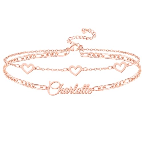 Ankle Bracelet for Women Personalized Name Anklet 18K Gold Plated Custom Dainty Anklet Bracelet Beach Jewelry for Girlfriend - color: Style 09