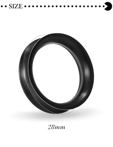 10G-50mm Thin Black Silicone Ear Gauges Tunnels Rubber Ear Plugs Gauges Double Flared Flexible Tunnel Earrings for Women Men - color: 28mm = 1 1/8 inch = 1.1 inch