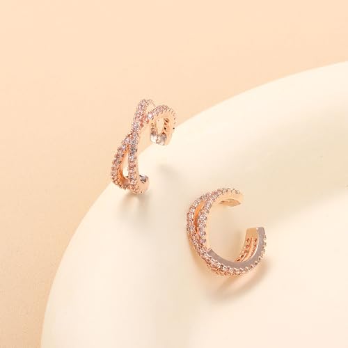 1Pair Ear Cuffs for Women cz Non Earrings Adjustable Ear Cuff Earrings Clip On cz Cartilage Helix Ear Jewelry