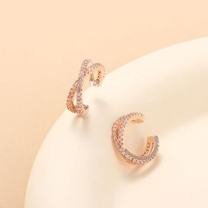 1Pair Ear Cuffs for Women cz Non Earrings Adjustable Ear Cuff Earrings Clip On cz Cartilage Helix Ear Jewelry