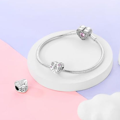 NARMO 925 Sterling Silver Charm Bead for Bracelets Silver Charms for Women - color: Love Claw Print