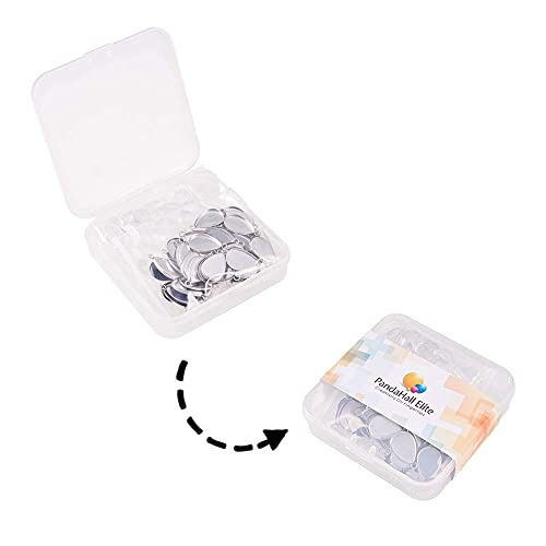 PH PandaHall 100pcs Bezel Pendant Blanks- 50pcs Drop Pendant Trays Photo Charms Cabochons Blanks with 50pcs Glass Cabochons Clear Dome for Wedding Bouquet Graduation Cap Jewelry Making, 0.69x0.4inch - color: Drop - 50 Sets