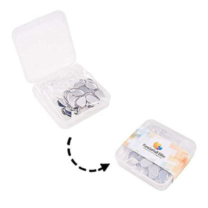 PH PandaHall 100pcs Bezel Pendant Blanks- 50pcs Drop Pendant Trays Photo Charms Cabochons Blanks with 50pcs Glass Cabochons Clear Dome for Wedding Bouquet Graduation Cap Jewelry Making, 0.69x0.4inch - color: Drop - 50 Sets