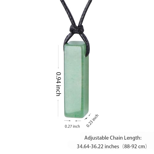 FANASY Natural Gemstone Pendant Necklace for Men Healing Crystal Pendant Adjustable Black Rope Necklace Jewelry Gifts for Women Men - color: Z-Style 3