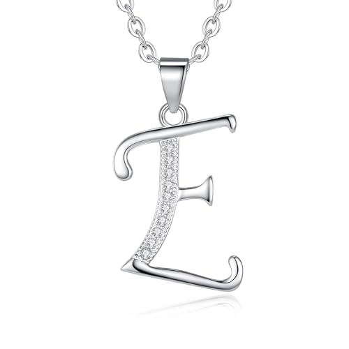 VIKI LYNN Dainty Initial Letter Pendant Necklace for Women | Cubic Zirconia Initial Jewelry, Personalized Letter Necklace, Dainty Women Jewelry, Birthday Gift Idea for Her, Mom and Wife - color: Silver, style: Silver-E