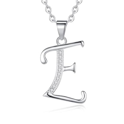 VIKI LYNN Dainty Initial Letter Pendant Necklace for Women | Cubic Zirconia Initial Jewelry, Personalized Letter Necklace, Dainty Women Jewelry, Birthday Gift Idea for Her, Mom and Wife - color: Silver, style: Silver-E