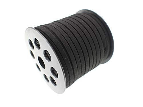 Faux Suede Leather Cord String for Jewerly Making 5mm 40 Yards Black Bracelet Cord Flat Thin Leather Lace Thread for Necklace-Chocker & DIY Projects - size: 40 Yards Black