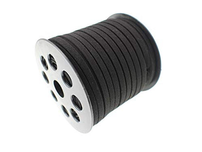 Faux Suede Leather Cord String for Jewerly Making 5mm 40 Yards Black Bracelet Cord Flat Thin Leather Lace Thread for Necklace-Chocker & DIY Projects - size: 40 Yards Black