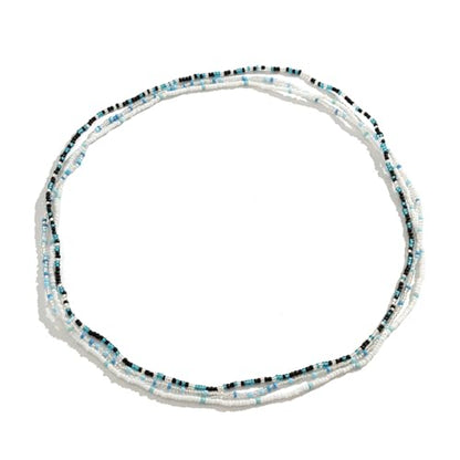 3Pcs/Set Boho Elastic Beads Waist Chains Jewelry Summer Beach Seed Beaded Belly Chain Jewelry Bikini Sexy Bead Waist Body Jewelry for Women - color: White