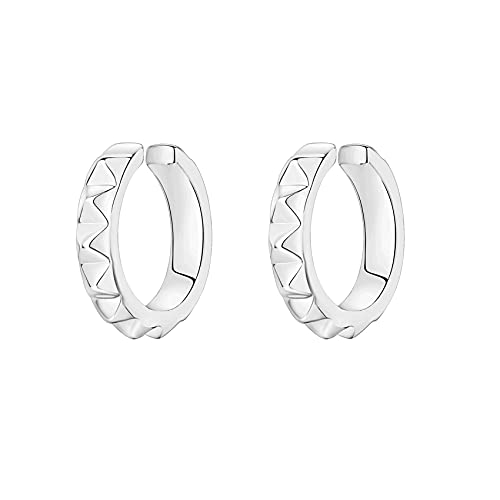 PAVOI 14K Gold Plated 925 Sterling Silver Round Huggie Ear Cuff Earrings for Women | Clip On Cartilage Cuff Earrings - style: Studded