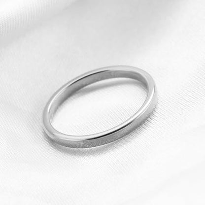 Tungsten Domed Wedding Band Men Women High Polish Comfort Fit - color: 2mm-Silver