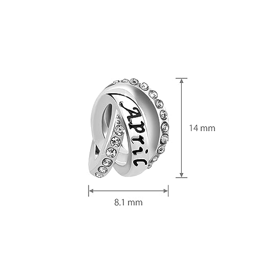 January-December Birthday Charm Compatible with Pandora Bracelets Birthstone Charms for Women Jewelry - style: 4