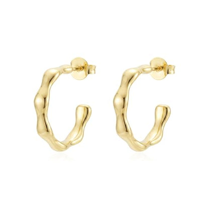 Green Crystal huggie gold hoop earrings for women Girls,14K Gold Plated with 925 Sterling Silver Post color Cubic Zirconia dainty cute Earrings| CZ Stud Earring - color: Bamboo Gold