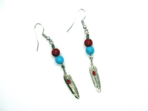 Cowgirl Western Lightweight Metal Feather Drop Earrings with Boho Southwestern Design