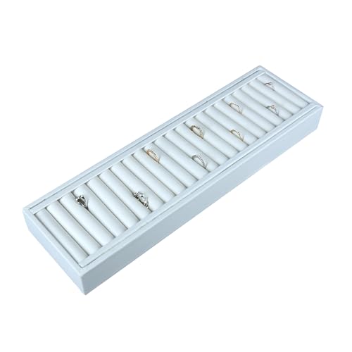 White Velvet Jewelry Trays for Display - Bracelet Tray With 21 Sections - Elegant Tray With Inserts for Organized and Secure Storage