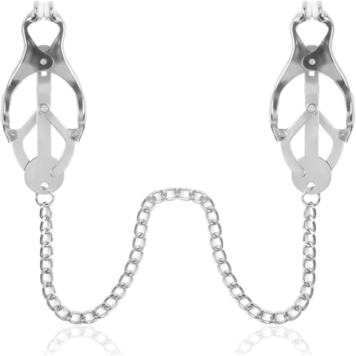 Body Chain Body Clamps with Chain Body Ring Body Clamps Stainless Steel Body Clip Body Clip Non-Piercing Chain Non Piercing Body Jewelry for Women Men (Silver) - color: Silver