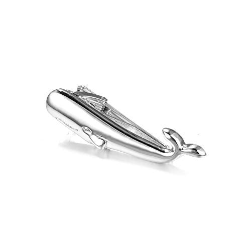 Yoursfs Novelty Marine Animals Tie Clip for Men Shark Whale Unique Cool Personalized Business Tie Bar Pin Jewelry for Valentine's Day Gifts - style: Silver Whal