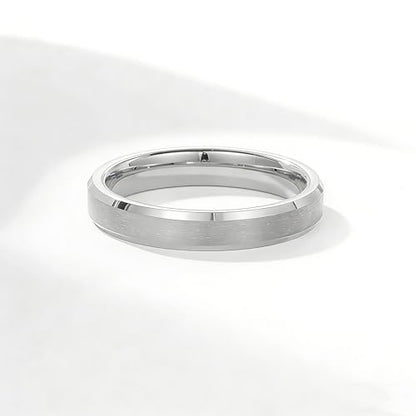 Stainless Steel Wedding Band Ring For Men Women | Sandblasted matte finish, 4mm/6mm/8mm widths, steel/black/gold-tone colors, everyday wear, wedding - color: Matte-4mm-Silver
