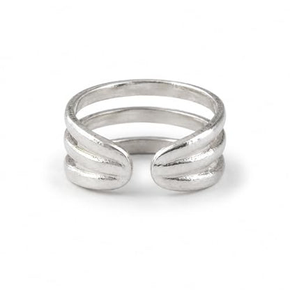 Sterling Silver Toe Ring, Adjustable Open Band, Handmade | Fits Toe, Knuckle or Pinky Ring | One Size Fits Most | Comfortable to Wear | Minimalist Style | Water Resistant - style: Triple Band