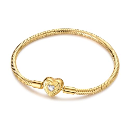 Gold Bracelets for Pandora Charms Golden Snake Chain Bracelets for Women