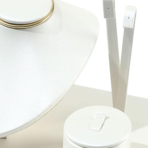 Colaxi Jewelry Display Set Earring Stand Multiple Combination Necklace Bust Holder Showcase for Gift Vanity Bedroom Collection Woman, White - color: White