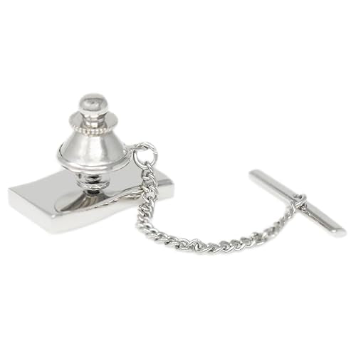 Men’s Tie Tack Tie Pin with Chain – Classic Lapel Pin Accessory for Dress Shirts, Suits & Formal Wear - style: USA FLAG