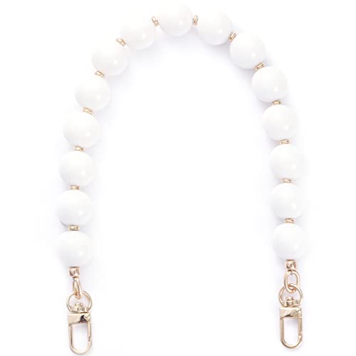 AUMEY Handbag Chain Straps Acrylic Purse Chain Strap Fashionable Replacement Purse Clutches Handles for Purse Handbags DIY Crafts, 15.7 inch of Each (YZL01-White) - color: Yzl01-white