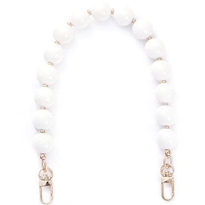 AUMEY Handbag Chain Straps Acrylic Purse Chain Strap Fashionable Replacement Purse Clutches Handles for Purse Handbags DIY Crafts, 15.7 inch of Each (YZL01-White) - color: Yzl01-white