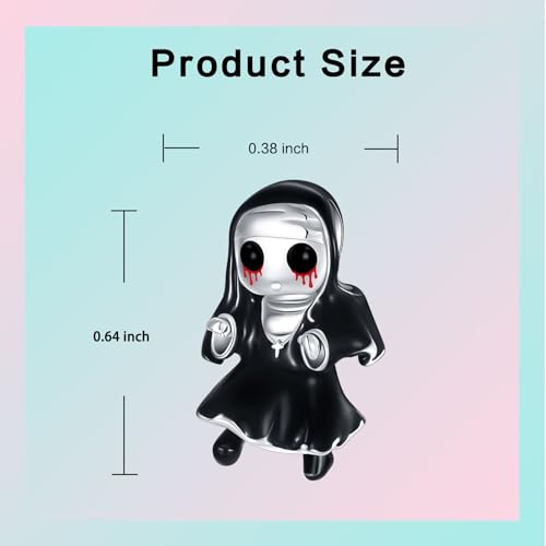 LUXILLA Charms for Bracelets & Necklace 925 Sterling Silver Charms Elephant Happy Birthday Charm Fit for Valentine's Day Mother's Day Jewelry Gift for Women - color: Ghost Nun Charm