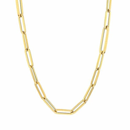 Jewelry Affairs 14k Yellow Gold Paperclip Chain Necklace, 3mm - size: 7
