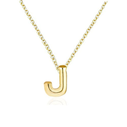 Gold Initial Necklace for Teen Girls Women Letter necklaces Jewelry Gifts | Gifts for Girls Women, Teen Girl Gifts Trendy Stuff, Bubble Letter Pendant Necklace - style: J