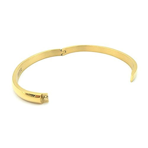 Women's Stackable Bangle Bracelet Hinged Oval-Shape - color: Gold, size: Medium 6.75"Inches