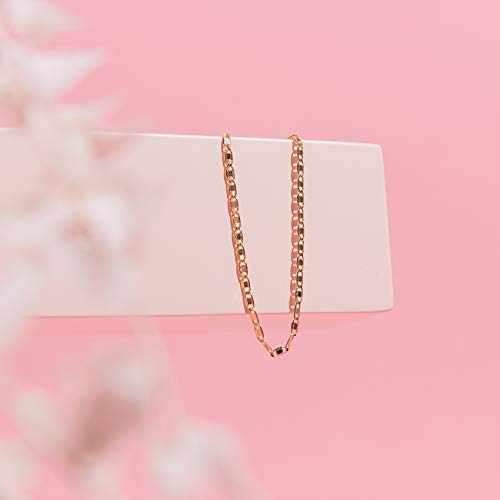 PAVOI 14K Gold Plated Chain Anklets for Women - Minimalist Link Chain Ankle Bracelet - Dainty Gold Anklets for Women - Trendy Summer Beach Jewelry Gifts - Snake, Figaro, Mariner, Paperclip, Beaded - style: Marina